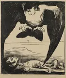 Edvard Munch, Harpy, Litografi trykket i svart på middels tynt gulhvitt papir
