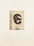 Edvard Munch, Sigbjørn Obstfelder, Radering trykket i svart på middels tykt gulhvitt papir
