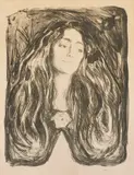 Edvard Munch, Brosjen. Eva Mudocci, Litografi trykket i brunsvart på beige papir