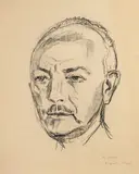 Edvard Munch, Richard Strauss, Litografi trykket i svart på middels tynt gulhvitt papir