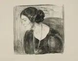 Edvard Munch, Inger Barth, Litografi trykket i svart på tynt gulhvitt papir