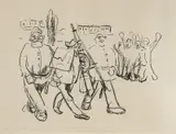 Edvard Munch, Karikatur: Lys natt i Kristiania, Litografi trykket i svart på middels tynt gulhvitt papir