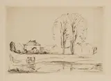 Edvard Munch, Fra Åsgårdstrand, Radering i svart trykket på middels tykt gulhvitt papir