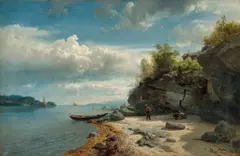Hans Gude, Christianiafjorden, 1857, Olje på lerret