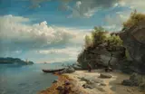 Hans Gude, Christianiafjorden, 1857, Olje på lerret