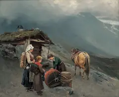 Axel Ender, Til seters, Olje på mahogniplate