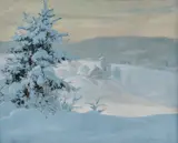 Gustav Wentzel, Rimfrost, 1889, Olje på lerret