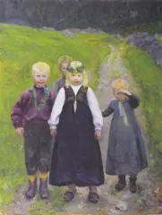 Helga Marie Ring Reusch, Småbarns brudeferd, 1893, Olje på lerret