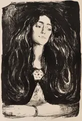 Edvard Munch, Brosjen. Eva Mudocci, Litografi trykket i svart på middels tykt gulhvitt papir