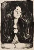Edvard Munch, Brosjen. Eva Mudocci, Litografi trykket i svart på middels tykt gulhvitt papir