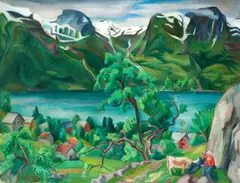 Nils Krantz, Mot Folgefonna, Hardanger, 1929, Olje på lerret