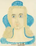 Bendik Riis, Dronningen, 1958, Blandingsteknikk på papir, lysmål