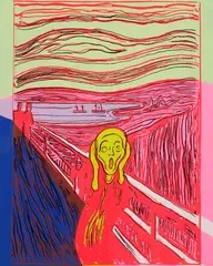 Andy Warhol, The Scream (After Munch), Serigrafi trykket i mange farger på Lenox Museum Board