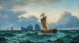 Edvard Skari, Seilskuter ved Træna, 1881, Olje på lerret