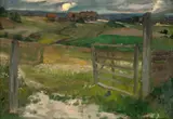 Eilif Peterssen, Kveld, Øvre Ask, 1881, Olje på mahogniplate