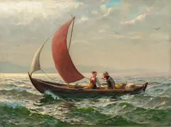 Hans Dahl, Sommerdag til fjords, Balestrand, Olje på lerret