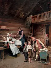 Nils Bergslien, Hvem er høyest?, 1898, Olje på lerret
