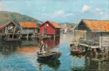 Helga Marie Ring Reusch, Fra et svensk fiskerleie, 1889, Olje på lerret