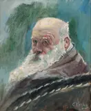 Christian Krohg, Selvportrett, sittende i kurvstol