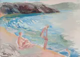 Jean Heiberg, Badende gutter, 1959, Olje på lerret