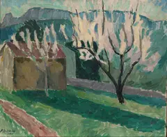 Jean Heiberg, Blomstrende mandeltre, 1911, Olje på lerret