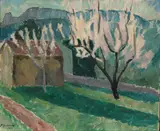 Jean Heiberg, Blomstrende mandeltre, 1911, Olje på lerret