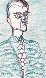 Ludvig Eikaas, Selvportrett med makrelldress, Fargeserigrafi