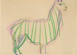 Rolf Nesch, Lama, Pastell