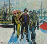 Reidar Aulie, Fiskere, Olje på lerret