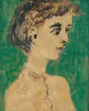 Portrett av Edith Wahl by Bendik Riis, Olje på plate, sold Nov 2018