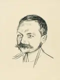Edvard Munch, Dr. Wilhelm Wartmann, Litografi trykket i svart på middels tykt gulhvitt papir