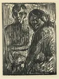 Edvard Munch, Etter samtalen, Tresnitt trykket i svart på middels tykt, gulhvitt papir