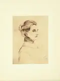 Edvard Munch, Fru Marie Linde, Radering trykket i brunt på tykt gulhvitt papir