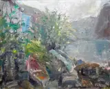 Johannes Vinjum, Kystlandskap, Olje på lerret