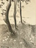 Halfdan Egedius, Landskap, 1892, Tusj