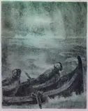 Kaare Espolin Johnson, Solregn, 1987, Litografi med håndlaveringer, lysmål