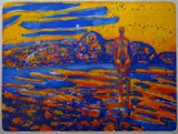 Kvinne i landskap by Frans Widerberg, Litografi, lysmål, sold Jun 2018