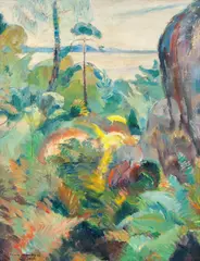 Søren Onsager, Landskap mot høst, Soon, 1922, Olje på lerret