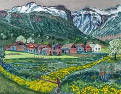 Nikolai Astrup, Soleienatt, Fargetresnitt med håndkolorering