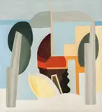 Charlotte Wankel, Ved bryggen, 1930, Olje på lerret
