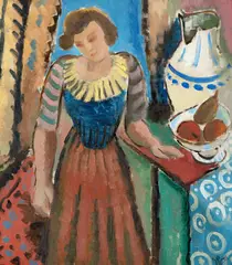 Johannes Rian, Kvinne i interiør, 1931, Olje på plate