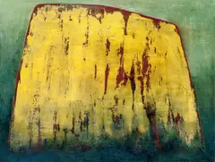 Anna-Eva Bergman, No 6 - 1957 Fjell, Olje og metallfolie på lerret