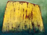 Anna-Eva Bergman, No 6 - 1957 Fjell, Olje og metallfolie på lerret