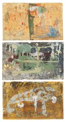 Olav Christopher Jenssen, Colle Umberto No. 192-194, 1988, Olje på skjellakk-impregnert papir