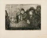 Edvard Munch, Kristiania-Boheme I, Radering trykket i svart på tykt beige papir