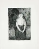 Edvard Munch, Modellstudie, 1895, Radering trykket i svart på tykk, gråhvit kartong
