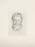 Edvard Munch, Mannshode, Radering trykket i svart på middels tykt gulhvitt