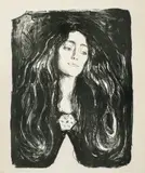 Edvard Munch, Brosjen. Eva Mudocci, Litografi trykket i svart på middels tykt gulhvitt papir