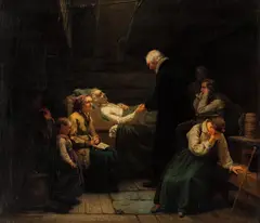 Sognebud by Knud Bergslien, 1859, Olje på lerret, sold Dec 2017