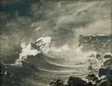 Peder Balke, Skipbrudd, Nordkapp, Olje på plate